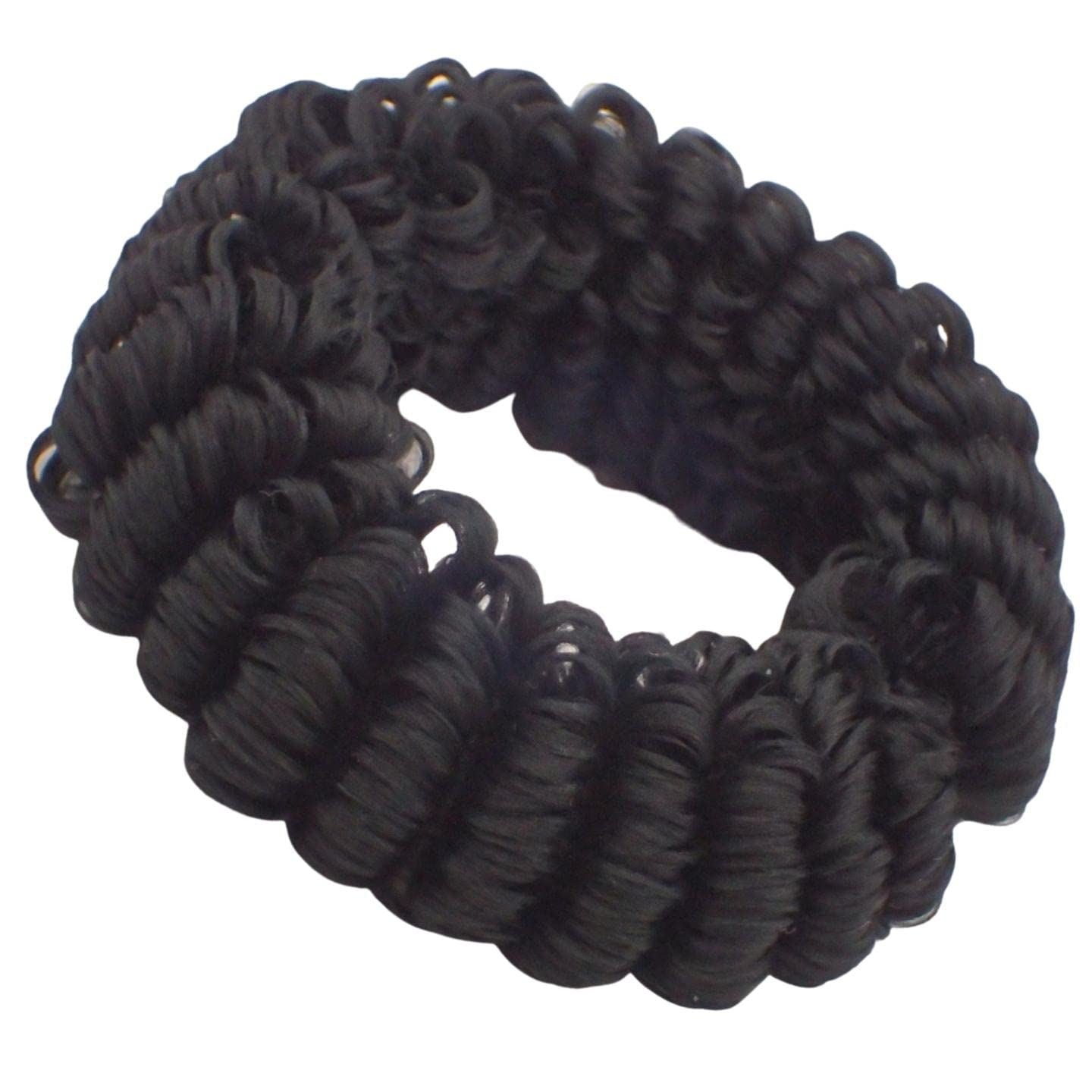 2pcs Black Tubed Natural Hair Scrunchies, Volumizing School Scrunchies for Women & Girls, Hair styling Hair Band Scrunchy for Work or School